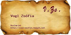 Vogl Zsófia névjegykártya